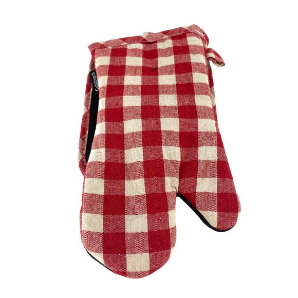 CUISINART Red Plaid Heat Resistant Oven Mitt & Pot Holder - Picture 4 of 12
